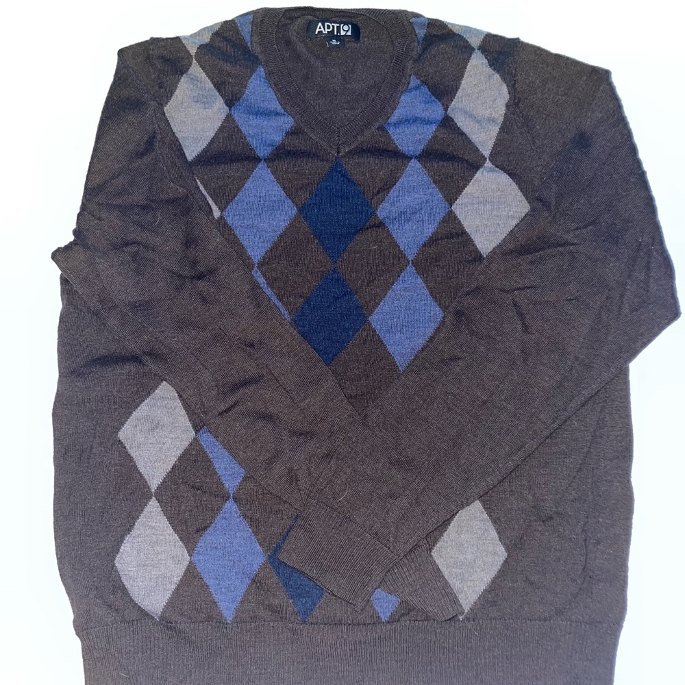 Vintage brown grandpa argyle sweater